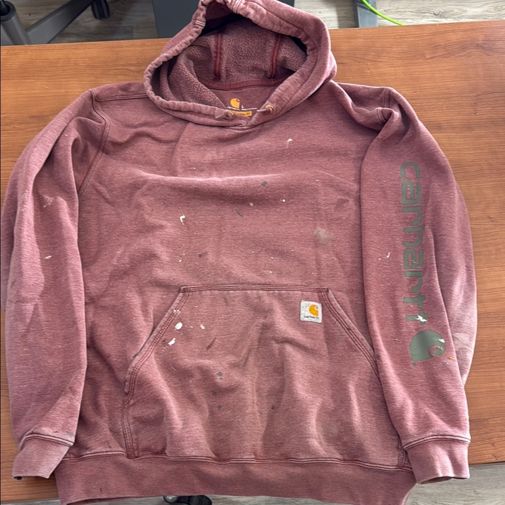 Carhartt Men's Maroon Hoodie with Logo